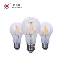 Stock fast delivery Edison vintage clear glass light bulb warm light 8W 220V E27 A60 LED Filament Bulb