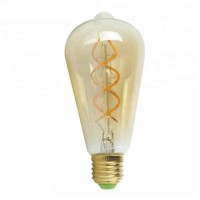 Edison style ST64 4W 6w 8w Dimmable vintage spiral soft flexible filament led bulb